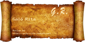 Galó Rita névjegykártya