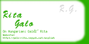 rita galo business card